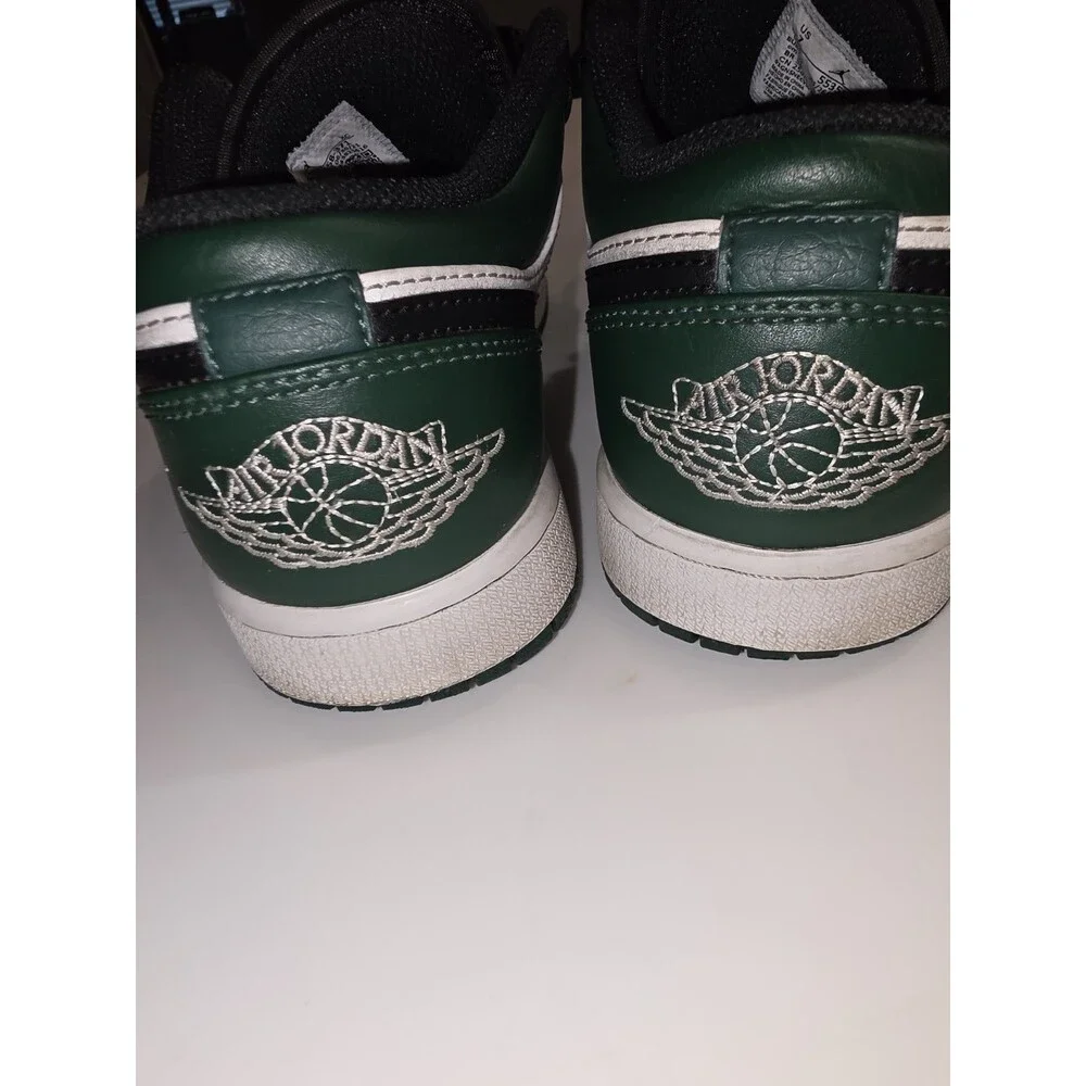 Nike Air Jordan 1 Low Green Toe Basketball Men Sz 7 GS 5Y Retro Black 553558-371